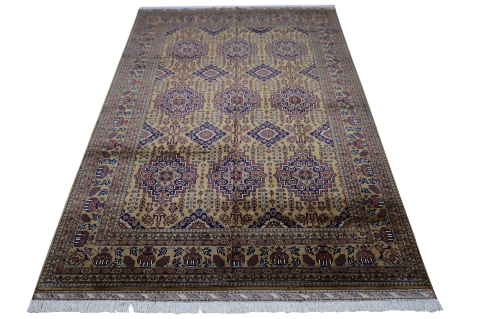 Hand-Knotted Afghani Zerkhaki Wool Rug – 6’7″  x  10’2″ - Nuvé