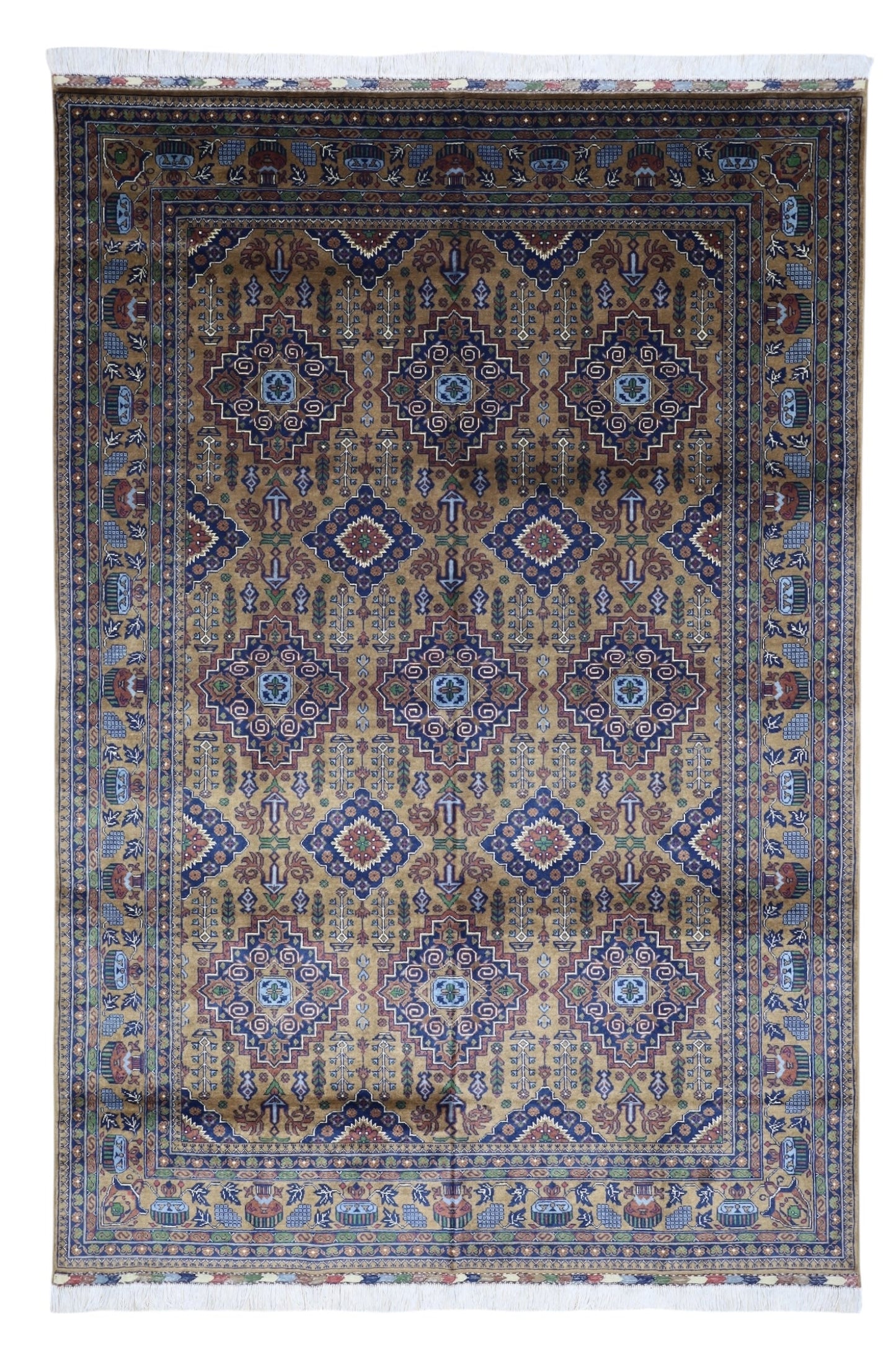 Hand-Knotted Zerkhaki Afghan Wool Area Rug – 6'7" x 9'7" | Rich Brown Tones, Durable Craftsmanship - Nuvé