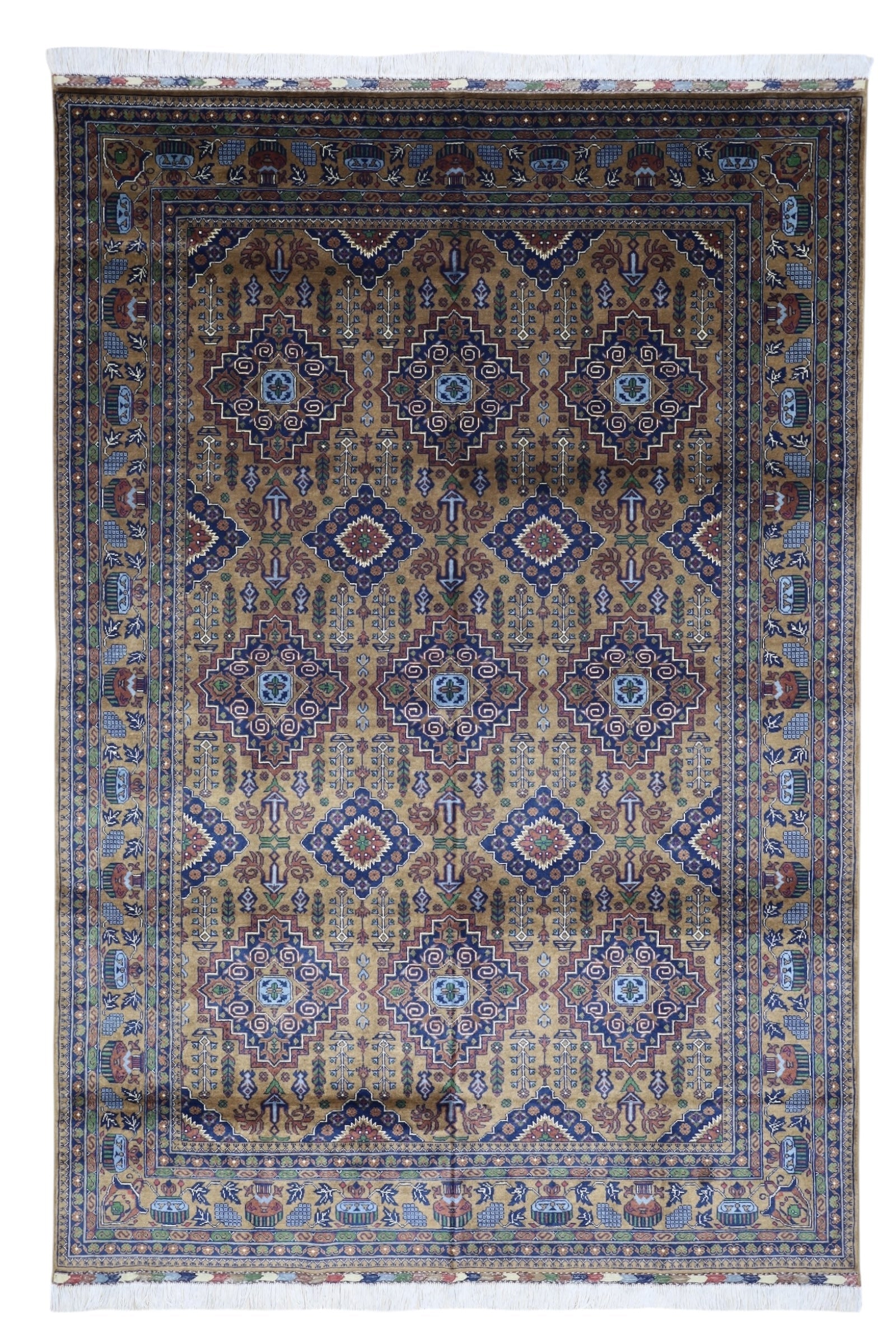 Hand-Knotted Zerkhaki Afghan Wool Area Rug – 6'7" x 9'7" | Rich Brown Tones, Durable Craftsmanship - Nuvé