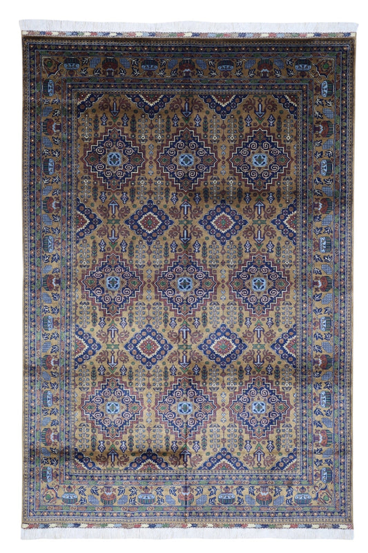 Hand-Knotted Zerkhaki Afghan Wool Area Rug – 6'7" x 9'7" | Rich Brown Tones, Durable Craftsmanship - Nuvé
