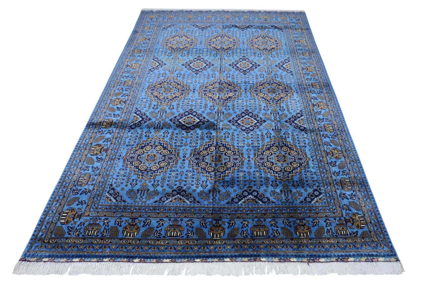 Hand-Knotted Afghani Zerkhaki Wool Rug – 6’7″  x  9’3″ - Nuvé