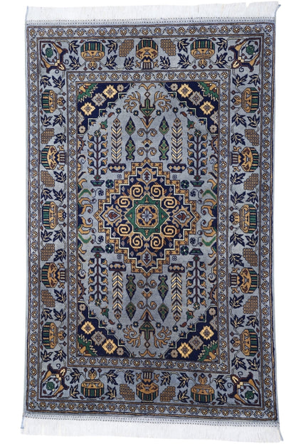 Hand-Knotted Afghani Zerkhaki Wool Rug – 3’4″  x  4’11″ - Nuvé
