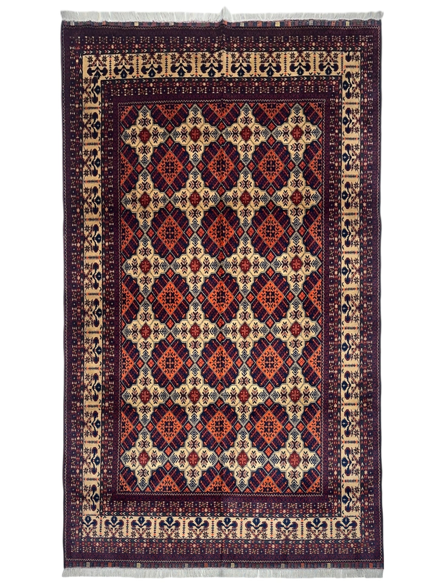 Hand-Knotted Afghani Yusufi Wool Rug – 6’7″  x  10’0″ - Nuvé
