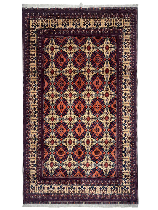 Hand-Knotted Afghani Yusufi Wool Rug – 6’7″  x  10’0″ - Nuvé