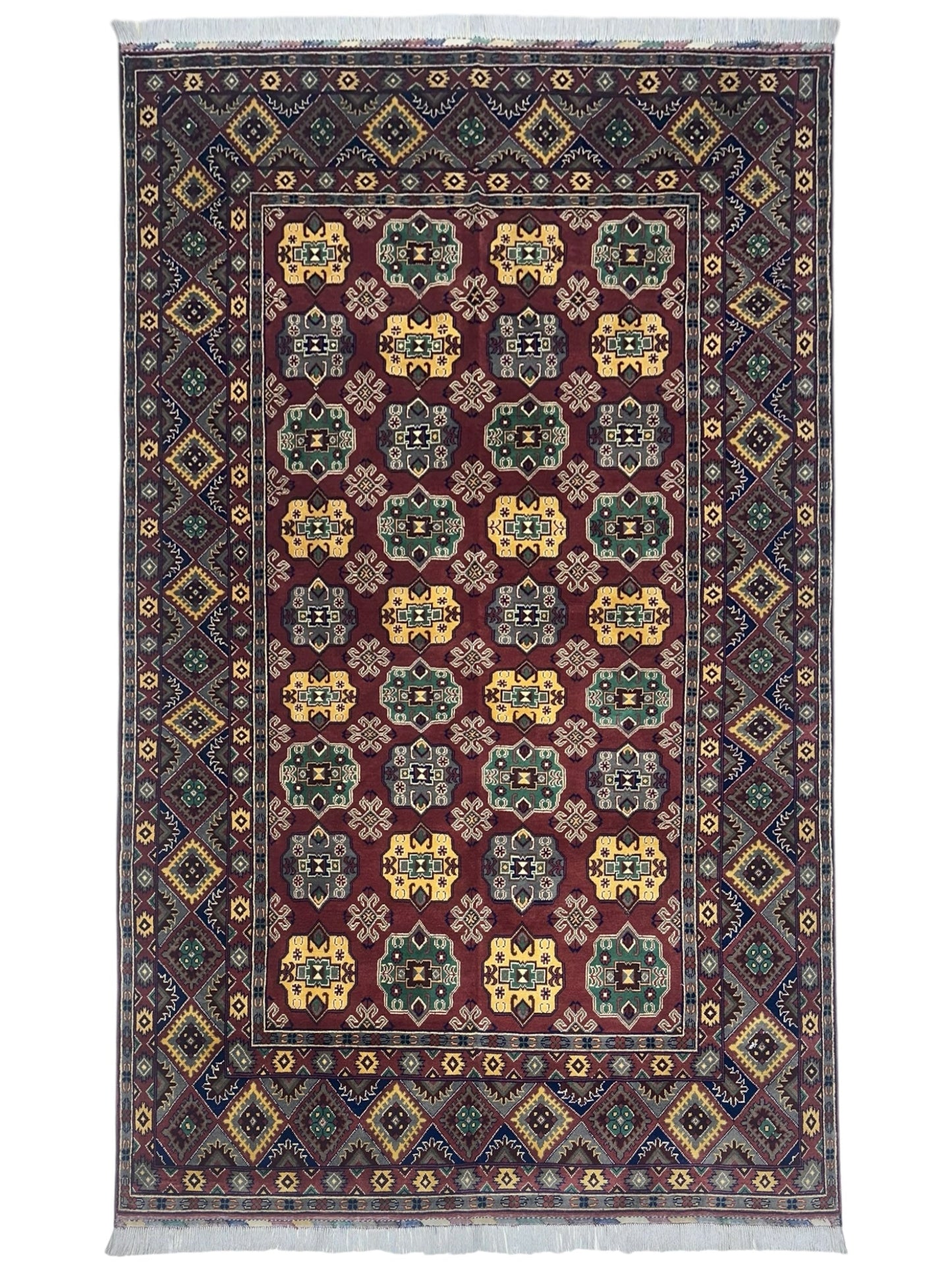 Hand-Knotted Afghani Turkmenistani Wool Rug – 6’5″  x  9’9″ - Nuvé