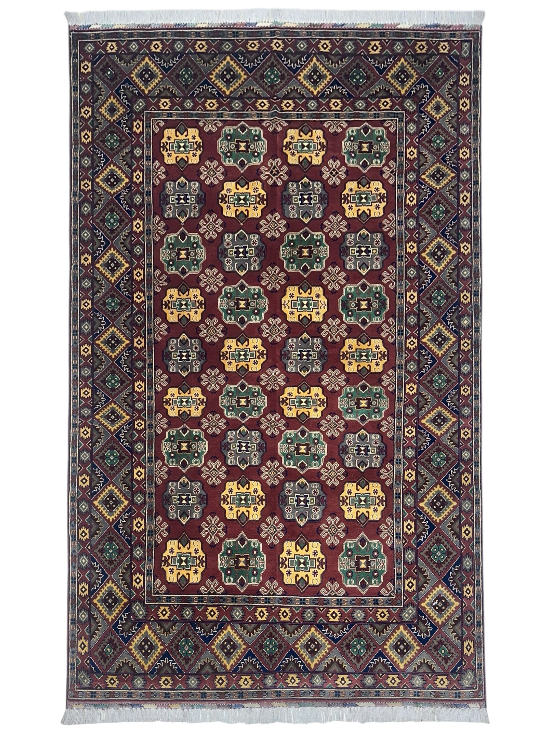 Hand-Knotted Afghani Turkmenistani Wool Rug – 6’5″  x  9’9″ - Nuvé