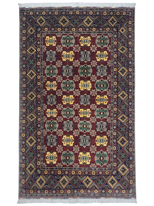Hand-Knotted Afghani Turkmenistani Wool Rug – 6’5″  x  9’9″ - Nuvé