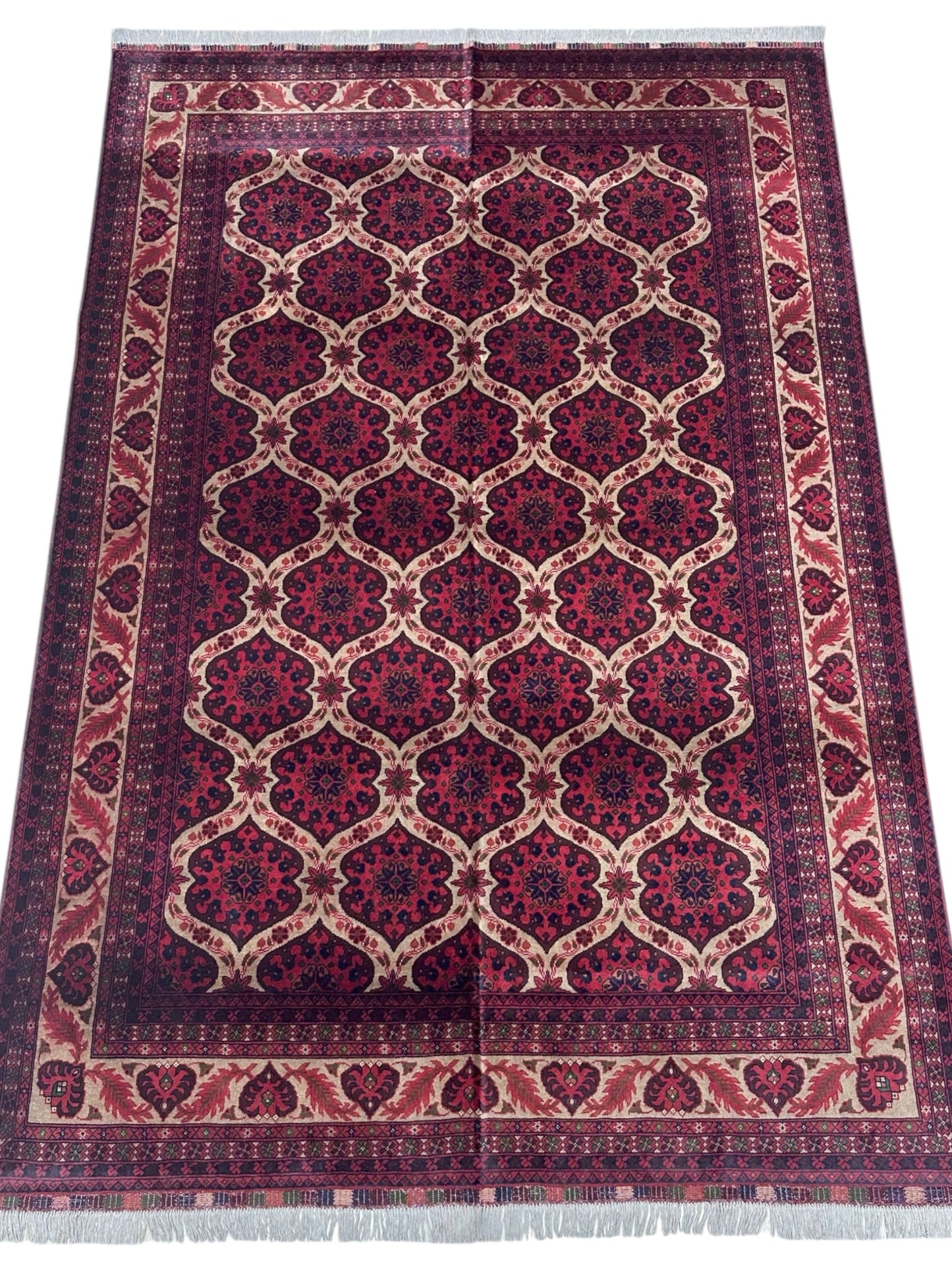 Hand-Knotted Afghani Heart Shape Wool Rug – 6’6″  x  9’5″ - Nuvé