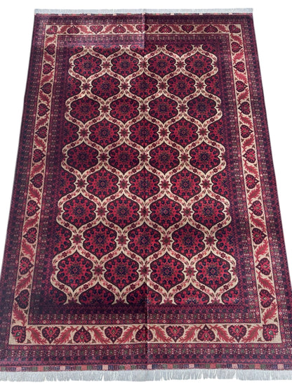 Hand-Knotted Afghani Heart Shape Wool Rug – 6’6″  x  9’5″ - Nuvé