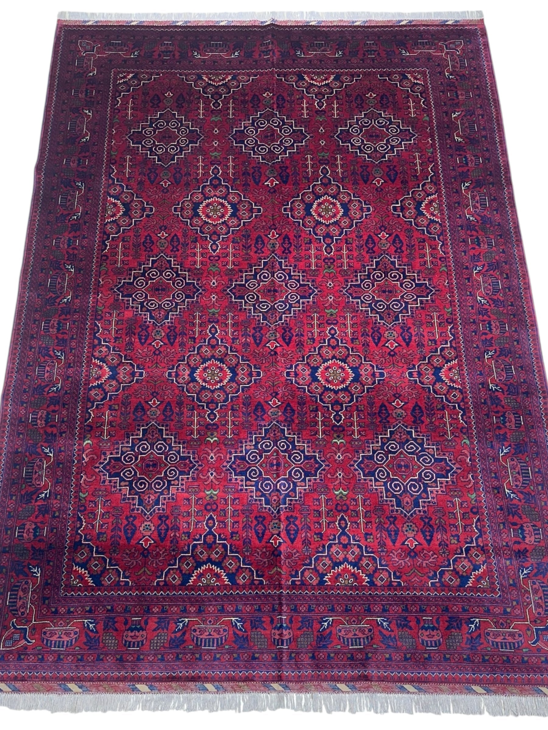 Hand-Knotted Afghani Zerkhaki Wool Rug – 6’7″  x  9’8″ - Nuvé