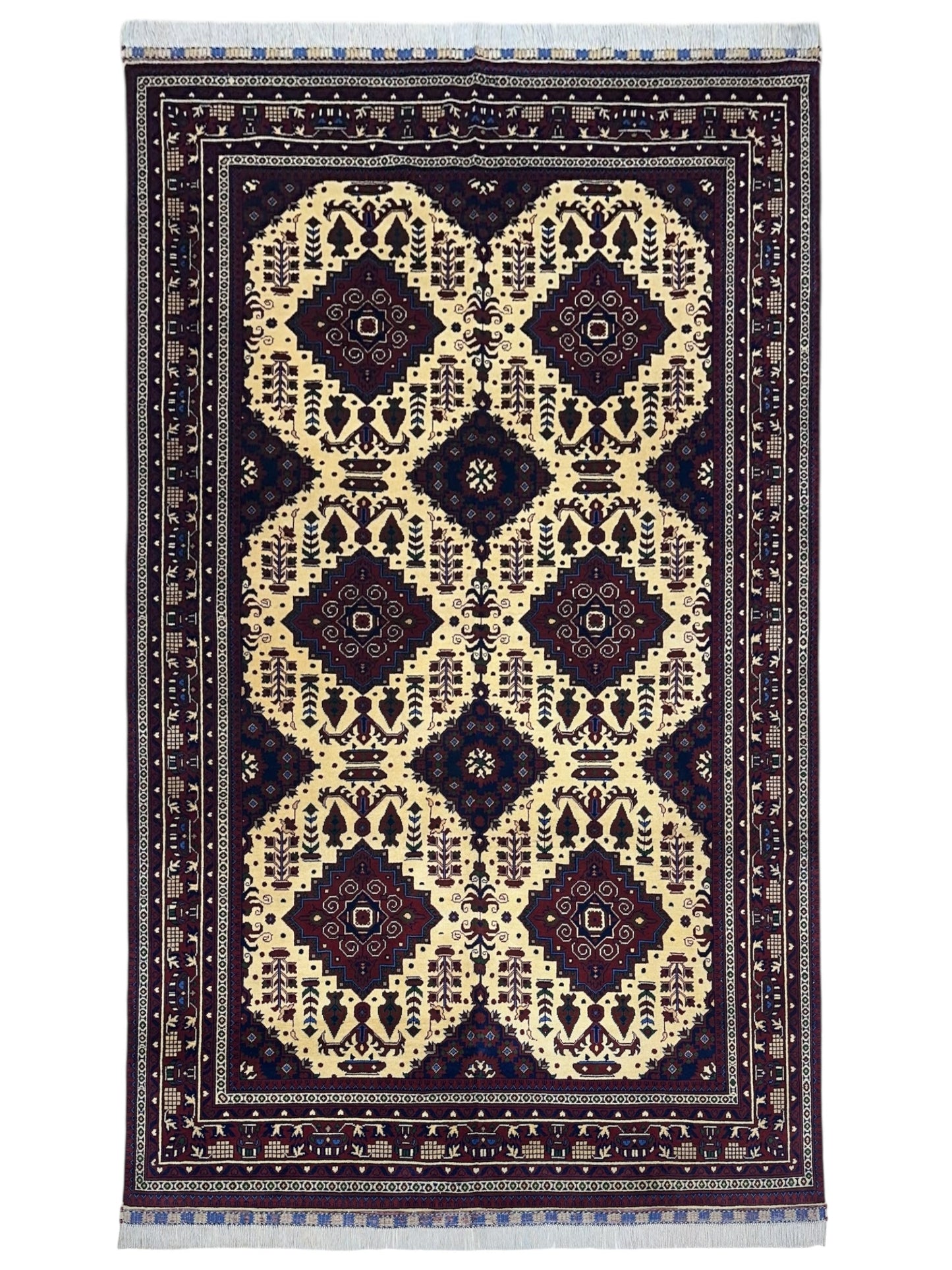 Hand-Knotted Afghani Zerkhaki Wool Rug – 6’6″  x  9’8″ - Nuvé