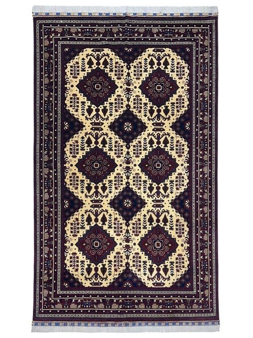 Hand-Knotted Afghani Zerkhaki Wool Rug – 6’6″  x  9’8″ - Nuvé
