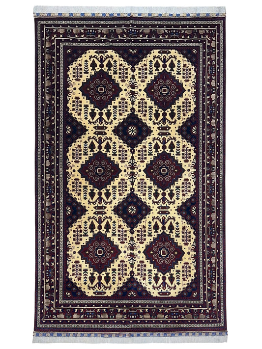 Hand-Knotted Afghani Zerkhaki Wool Rug – 6’6″  x  9’8″ - Nuvé