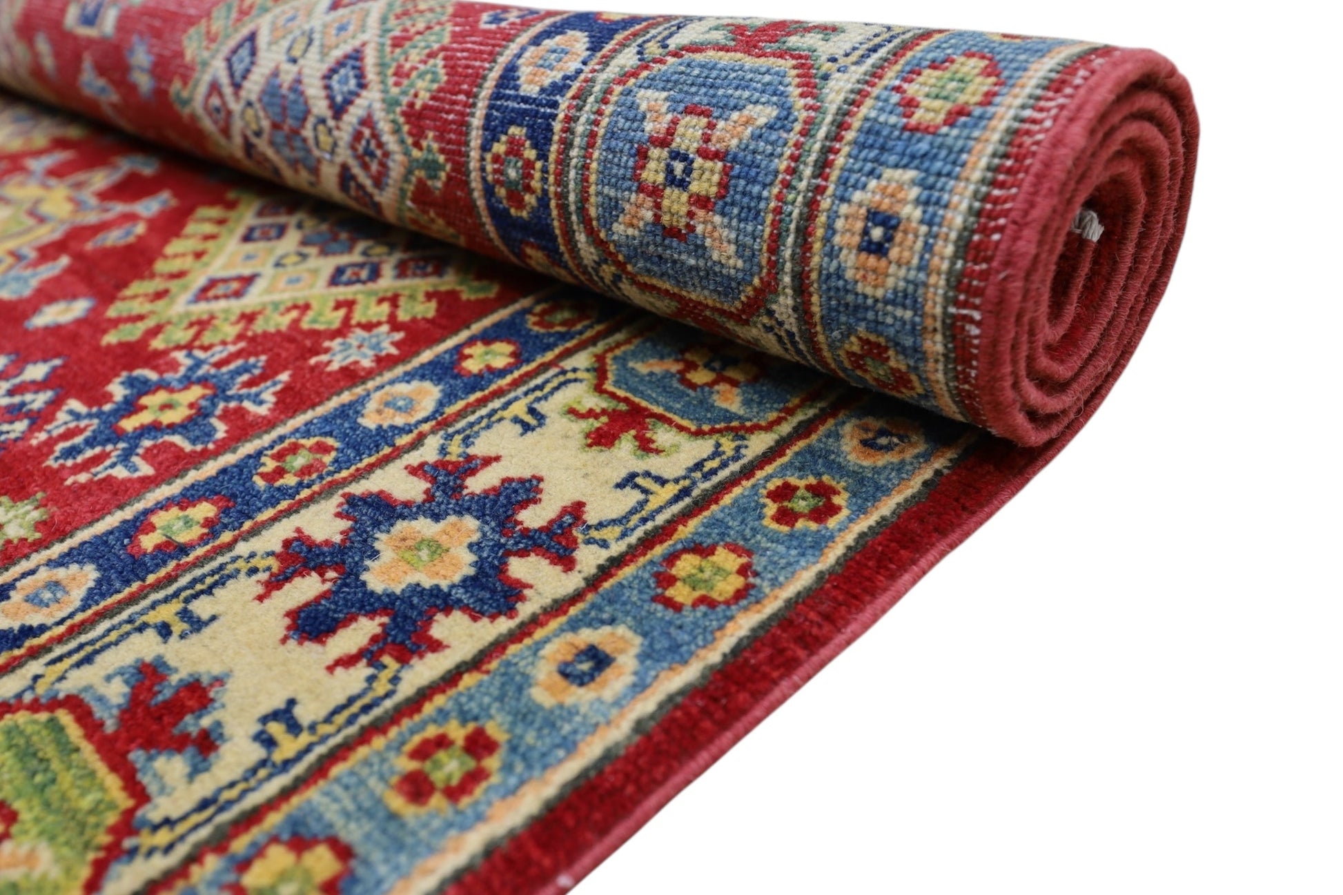 Hand-Knotted Afghani Kazak Wool Rug – 3’10″  x  6’0″ - Nuvé