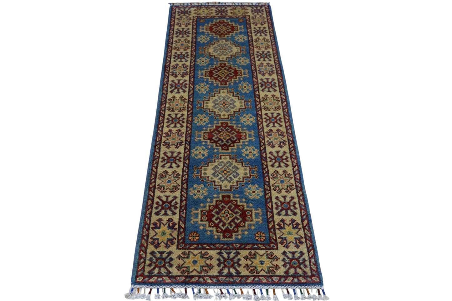Hand-Knotted Afghani Kazak Wool Rug – 2’0″  x  5’10″ - Nuvé