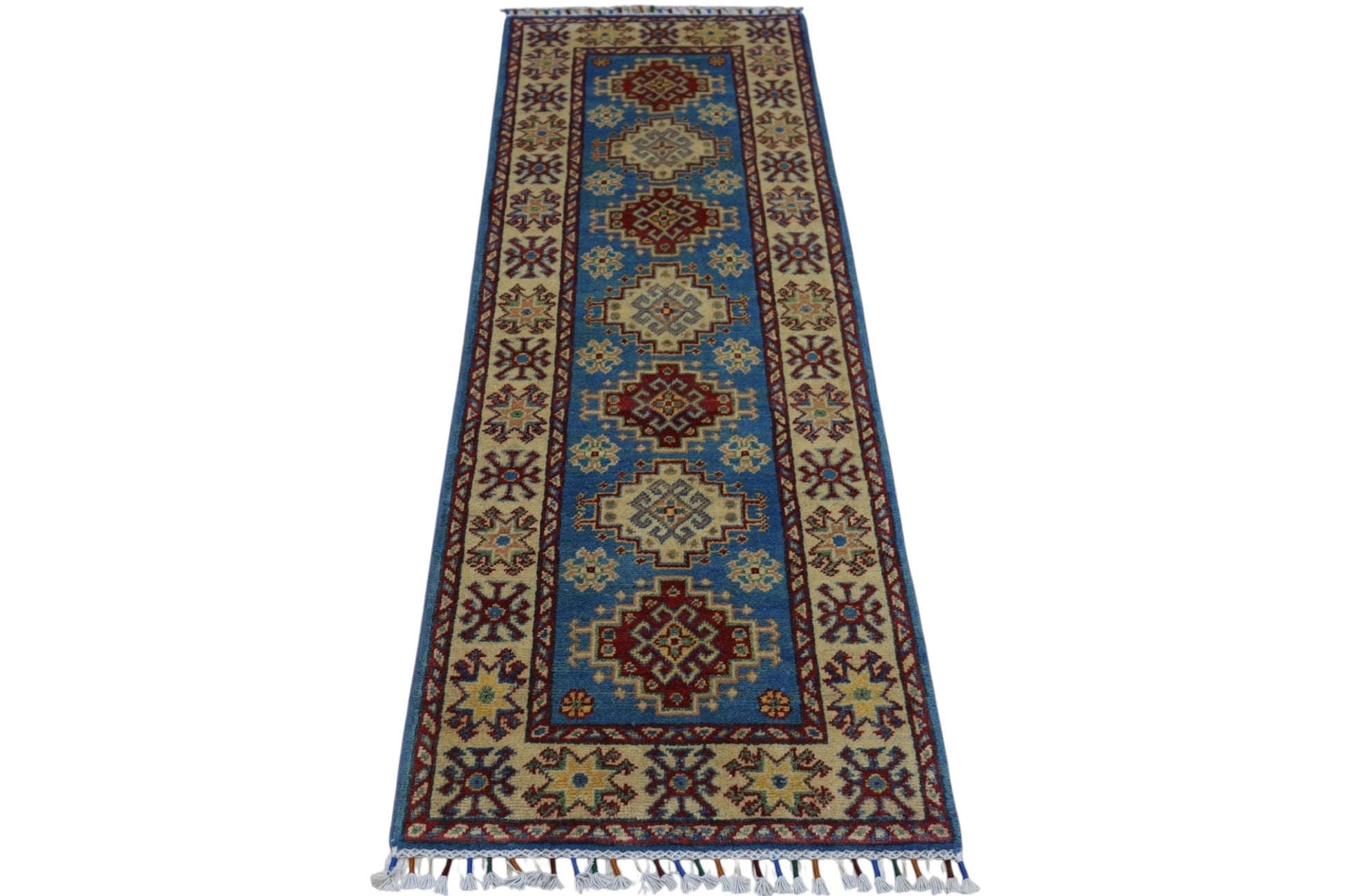 Hand-Knotted Afghani Kazak Wool Rug – 2’0″  x  5’10″ - Nuvé