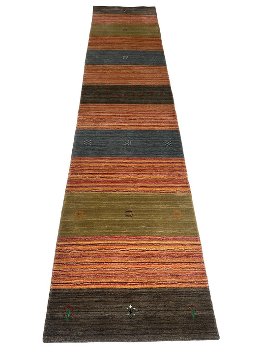 Hand-loomed Indo-Gabbeh Runner Rug 2’7” x 11’4”