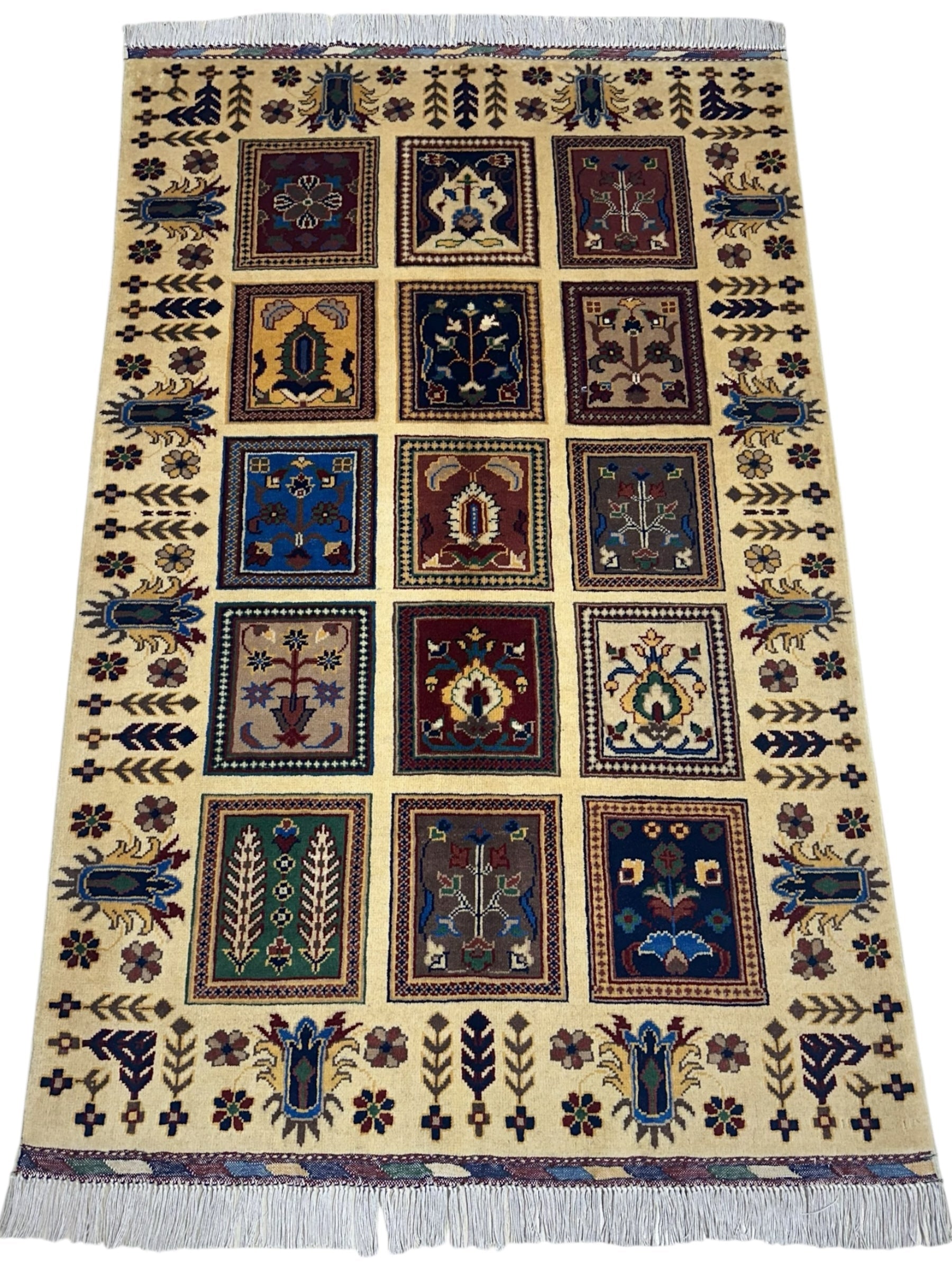 Hand-Knotted Afghani Bakhteiari Wool Rug – 3’5″  x  5’1″ - Nuvé