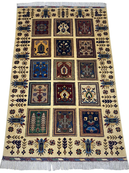 Hand-Knotted Afghani Bakhteiari Wool Rug – 3’5″  x  5’1″ - Nuvé