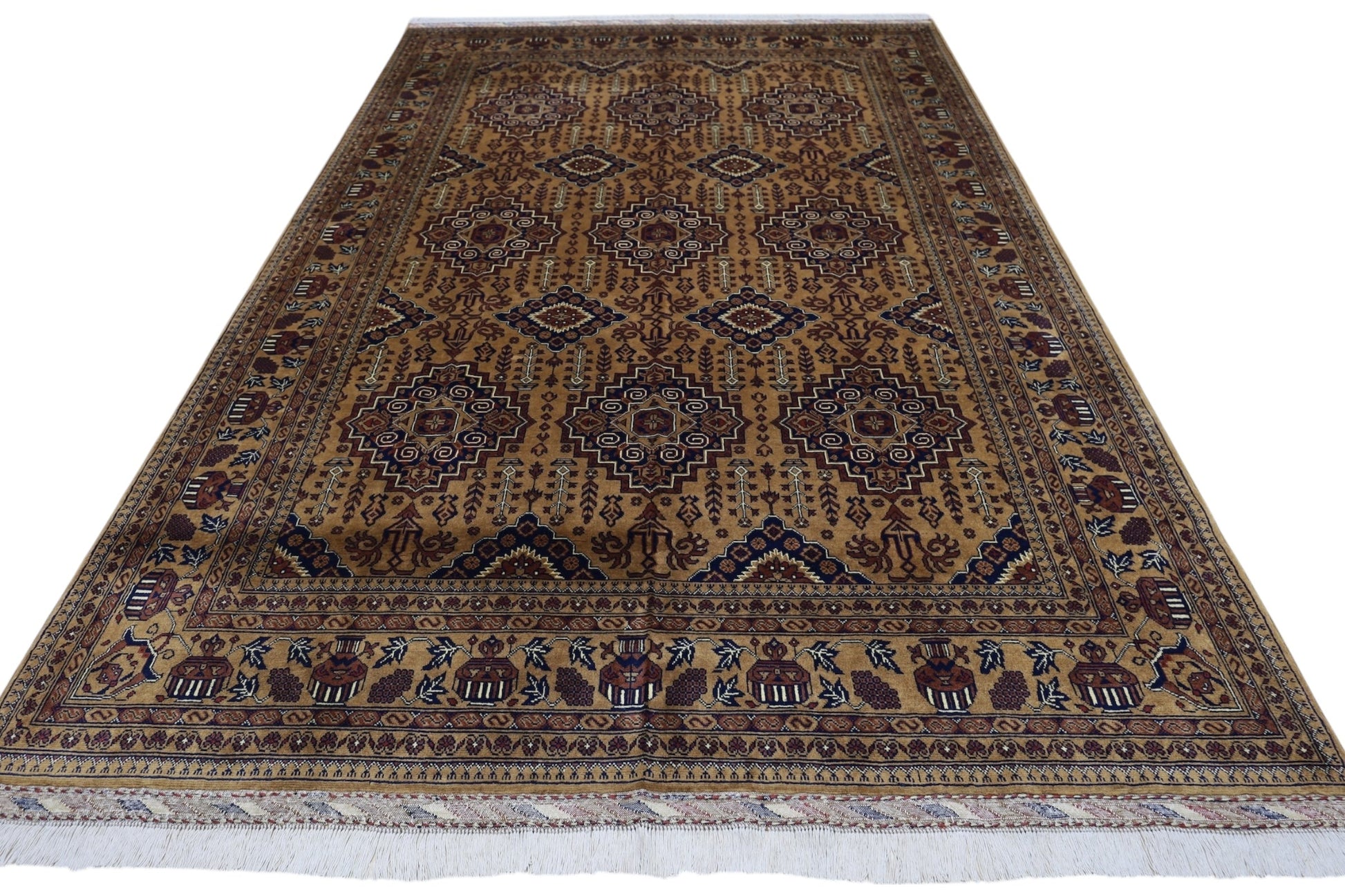 Hand-Knotted Afghani Zerkhaki Wool Rug – 6’7″  x  10’2″ - Nuvé