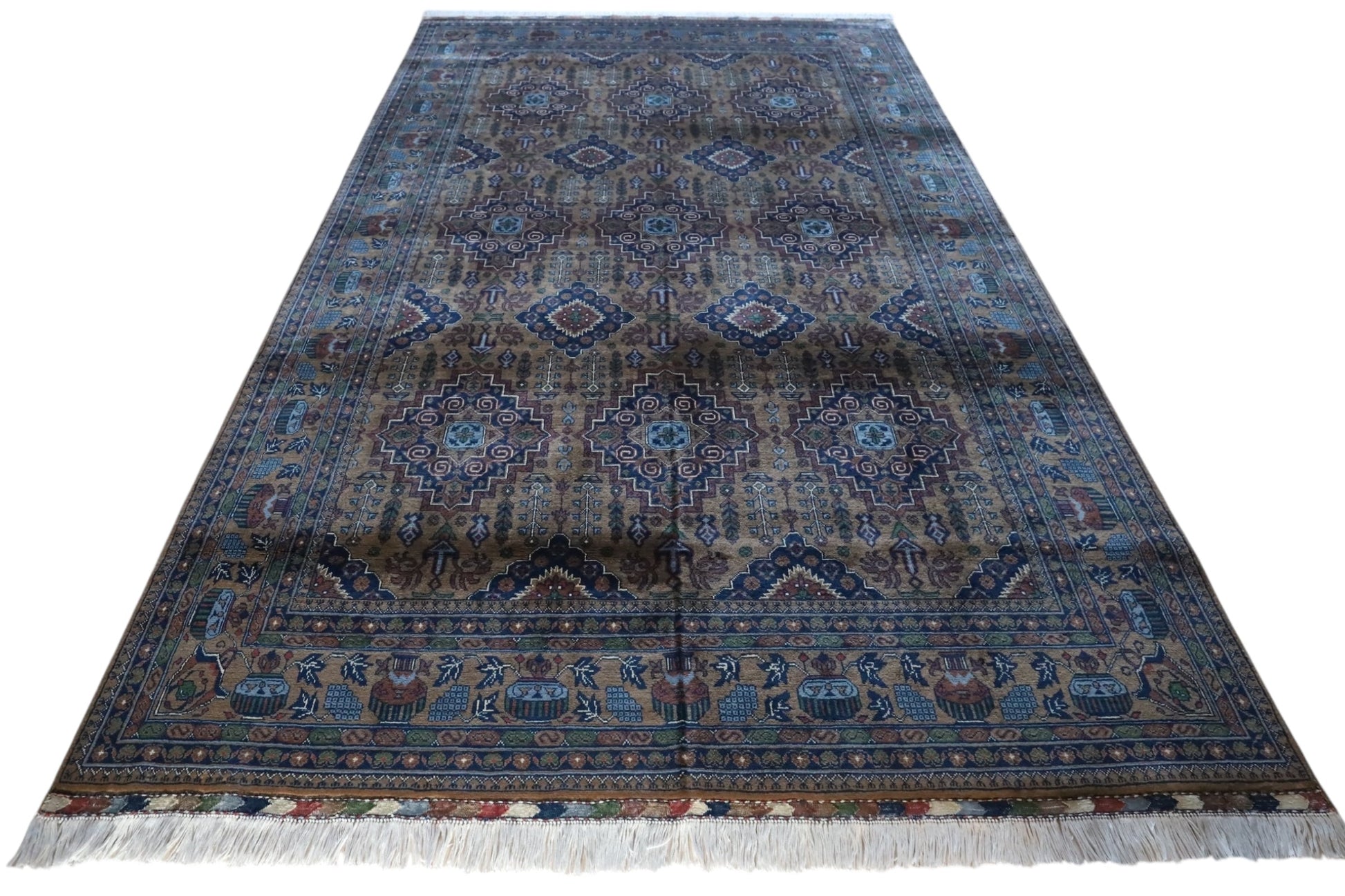 Hand-Knotted Zerkhaki Afghan Wool Area Rug – 6'7" x 9'7" | Rich Brown Tones, Durable Craftsmanship - Nuvé