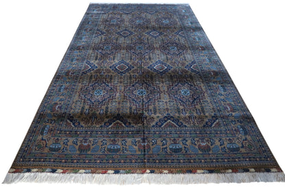 Hand-Knotted Zerkhaki Afghan Wool Area Rug – 6'7" x 9'7" | Rich Brown Tones, Durable Craftsmanship - Nuvé