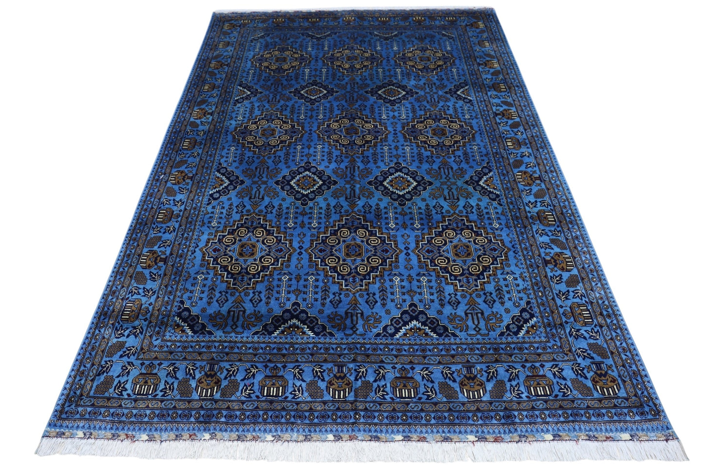 Hand-Knotted Afghani Zerkhaki Wool Rug – 6’7″  x  9’3″ - Nuvé