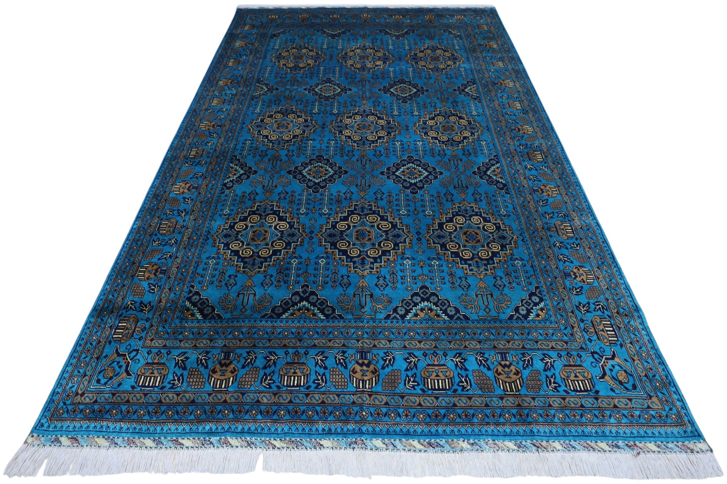 Hand-Knotted Afghani Zerkhaki Wool Rug – 6’6″  x  10’0″ - Nuvé