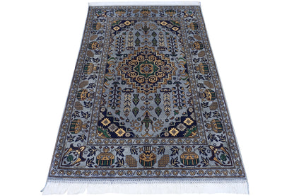 Hand-Knotted Afghani Zerkhaki Wool Rug – 3’4″  x  4’11″ - Nuvé