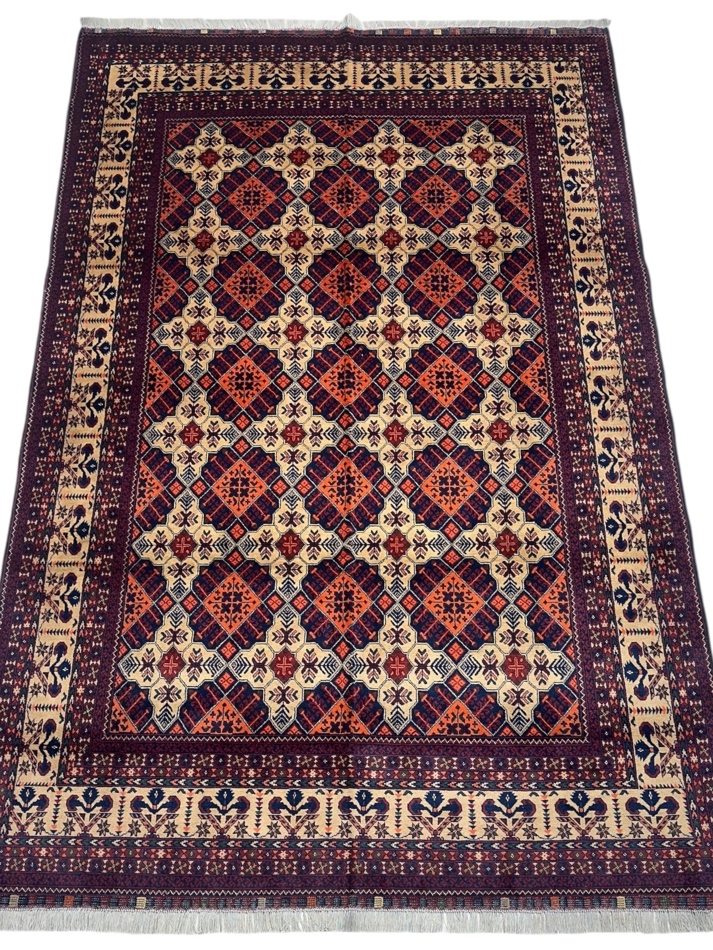 Hand-Knotted Afghani Yusufi Wool Rug – 6’7″  x  10’0″ - Nuvé