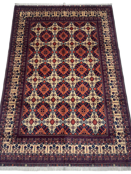 Hand-Knotted Afghani Yusufi Wool Rug – 6’7″  x  10’0″ - Nuvé