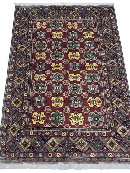 Hand-Knotted Afghani Turkmenistani Wool Rug – 6’5″  x  9’9″ - Nuvé