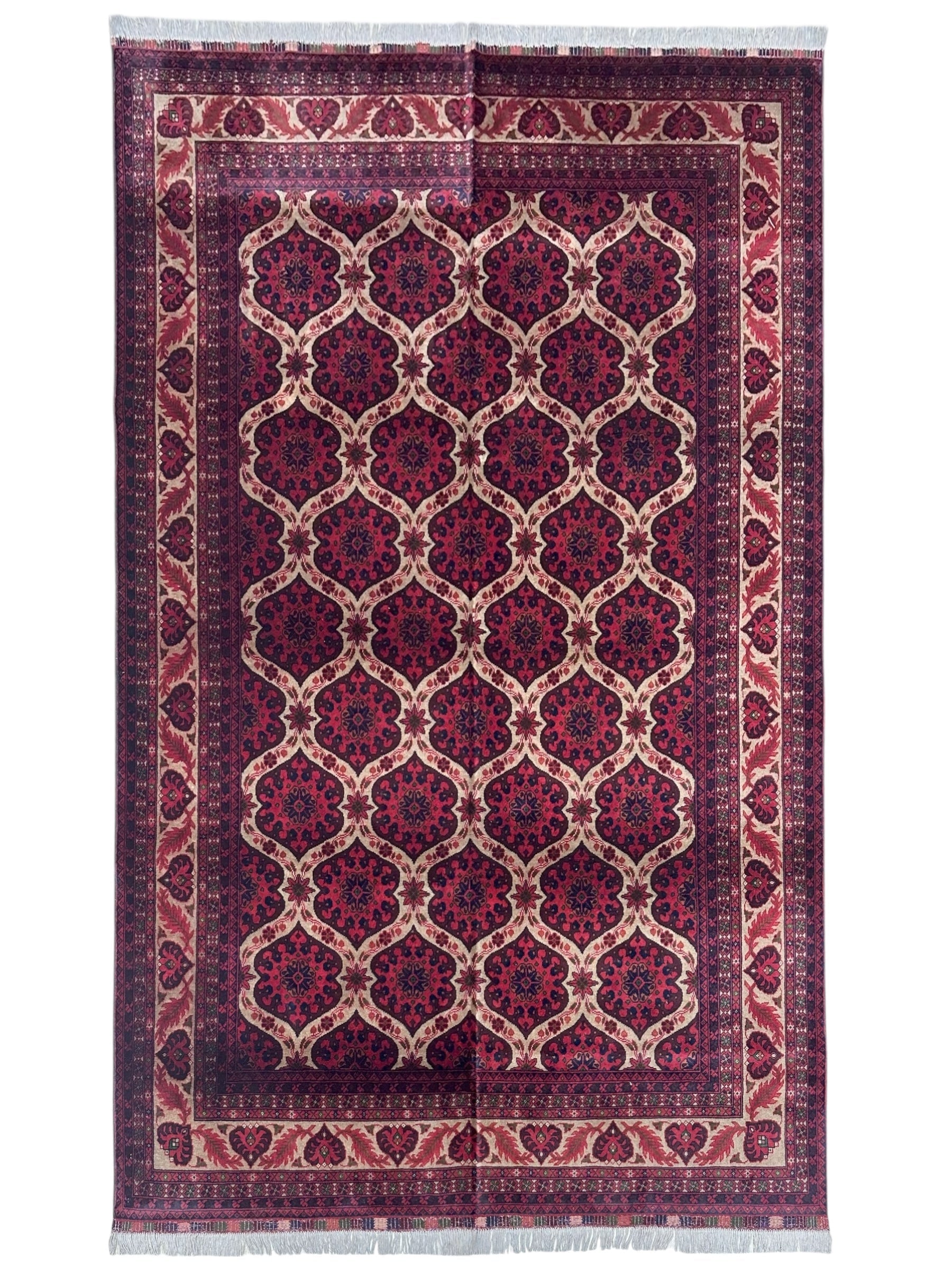 Hand-Knotted Afghani Heart Shape Wool Rug – 6’6″  x  9’5″ - Nuvé