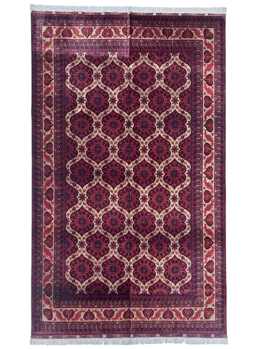 Hand-Knotted Afghani Heart Shape Wool Rug – 6’6″  x  9’5″ - Nuvé