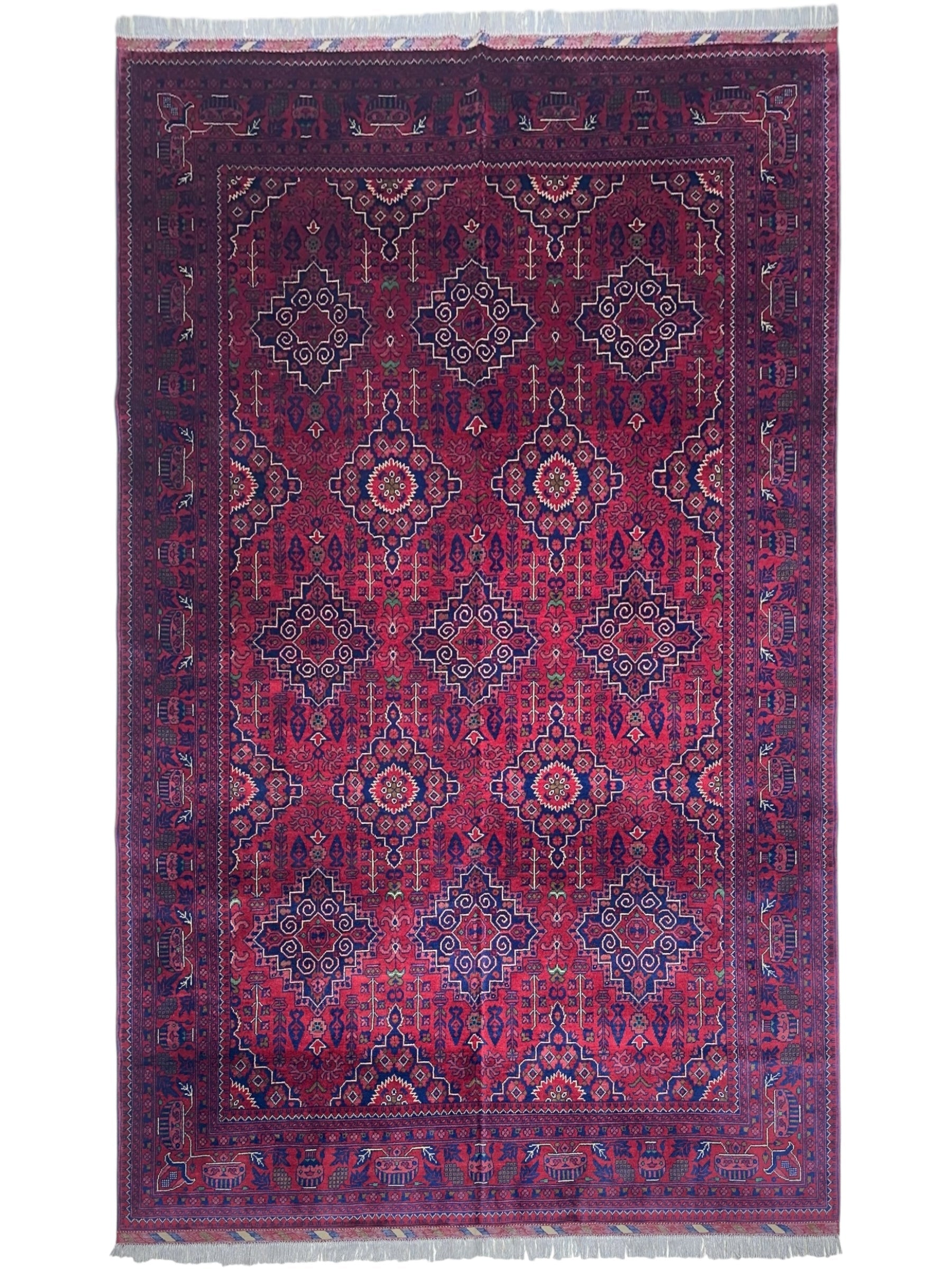 Hand-Knotted Afghani Zerkhaki Wool Rug – 6’7″  x  9’8″ - Nuvé