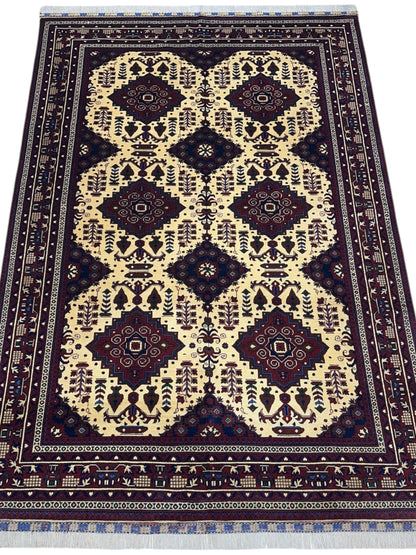 Hand-Knotted Afghani Zerkhaki Wool Rug – 6’6″  x  9’8″ - Nuvé