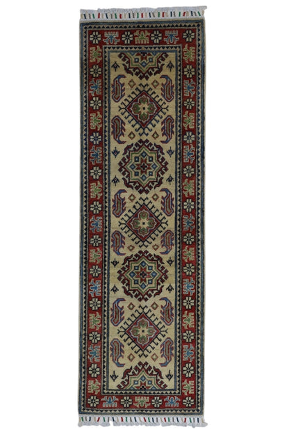 Hand-Knotted Afghani Kazak Wool Rug – 2’0″  x  6’2″ - Nuvé