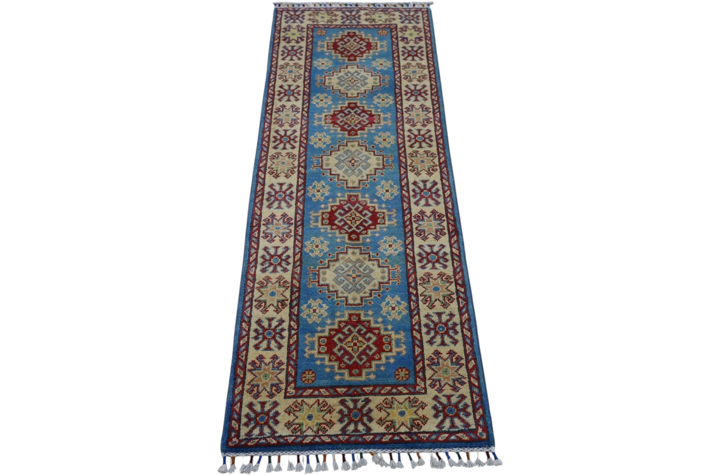 Hand-Knotted Afghani Kazak Wool Rug – 2’0″  x  5’10″ - Nuvé