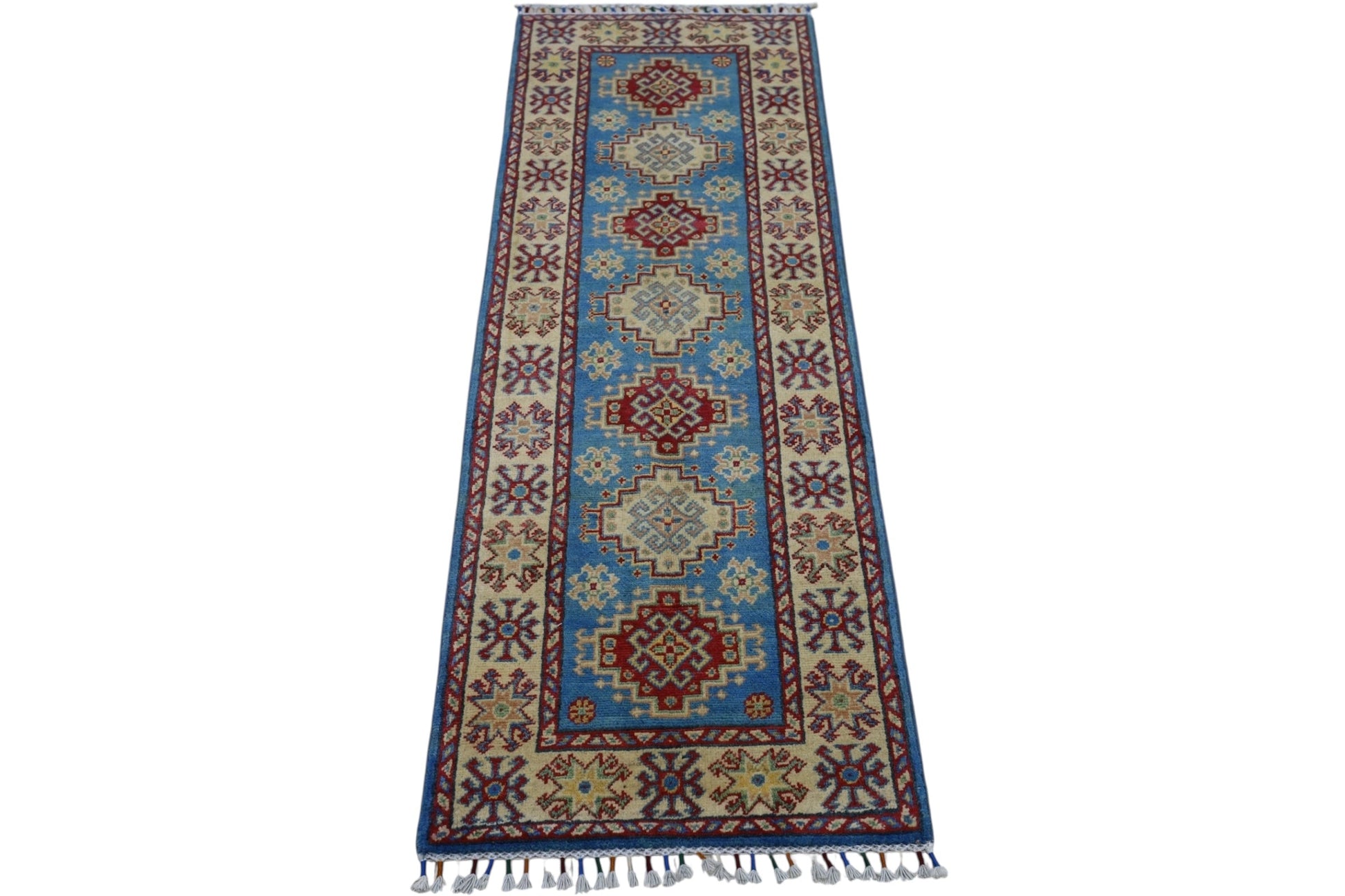 Hand-Knotted Afghani Kazak Wool Rug – 2’0″  x  5’10″ - Nuvé