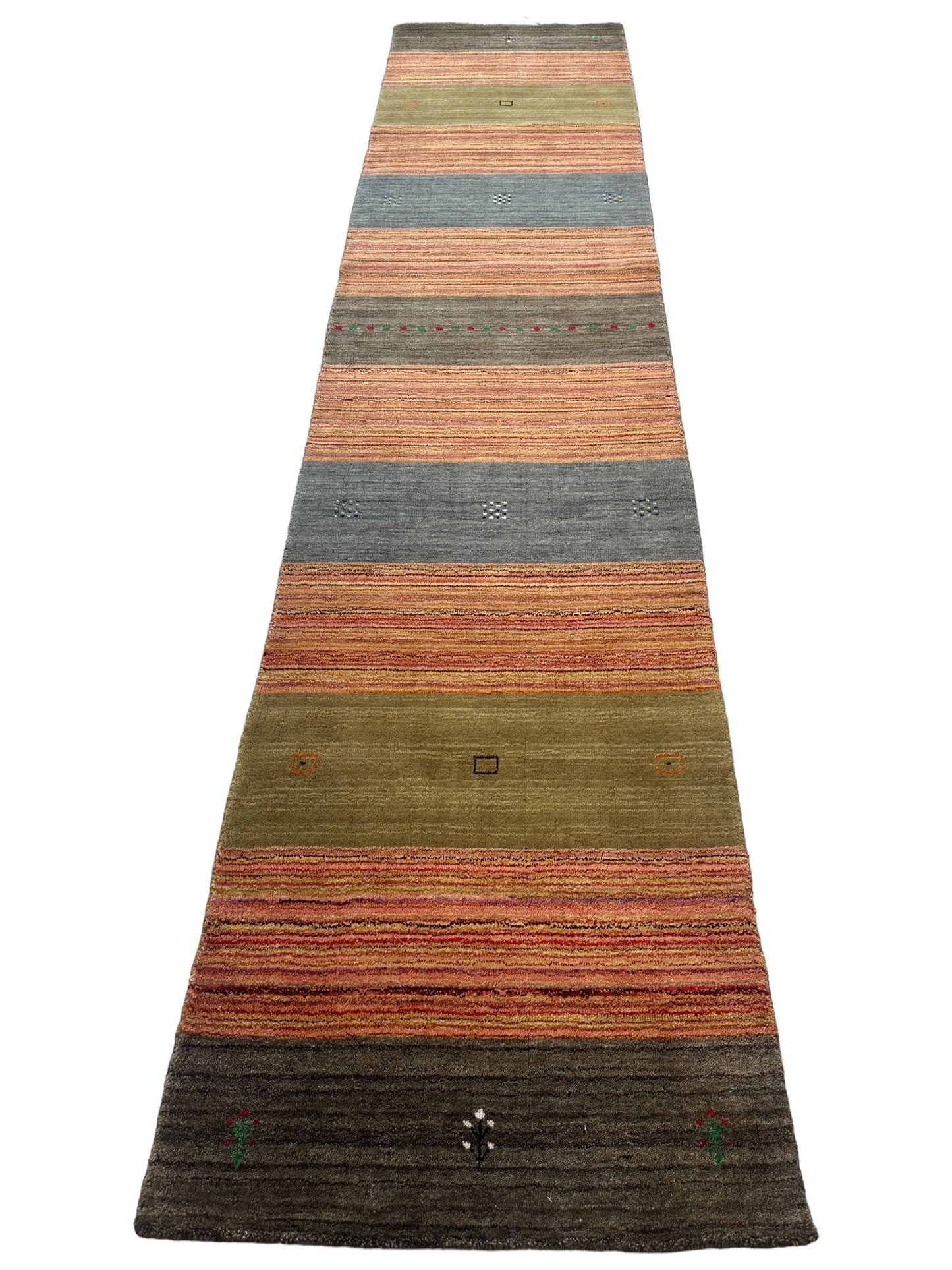 Hand-loomed Indo-Gabbeh Runner Rug 2’7” x 11’4”
