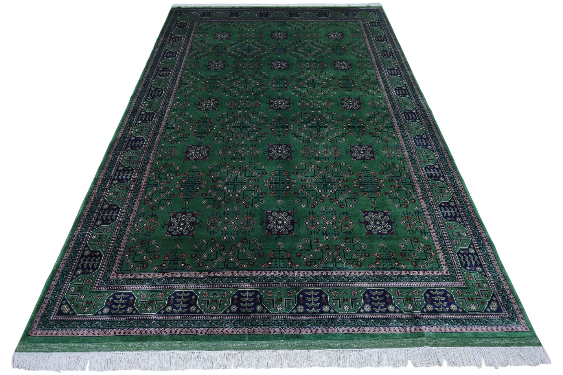 Hand-Knotted Afghani Bukharayi Wool Rug – 6’7″  x  9’9″ - Nuvé