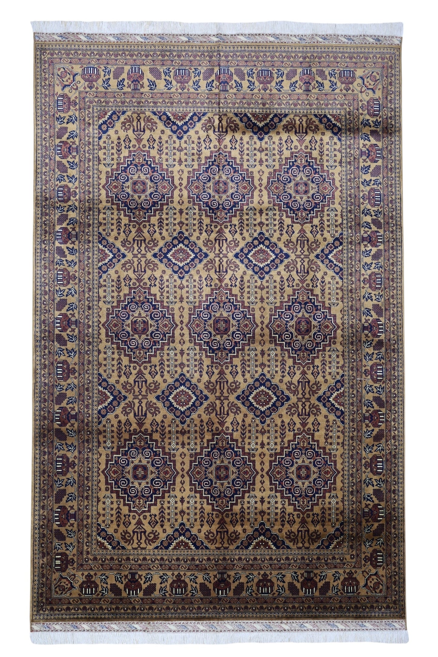 Hand-Knotted Afghani Zerkhaki Wool Rug – 6’7″  x  10’2″ - Nuvé