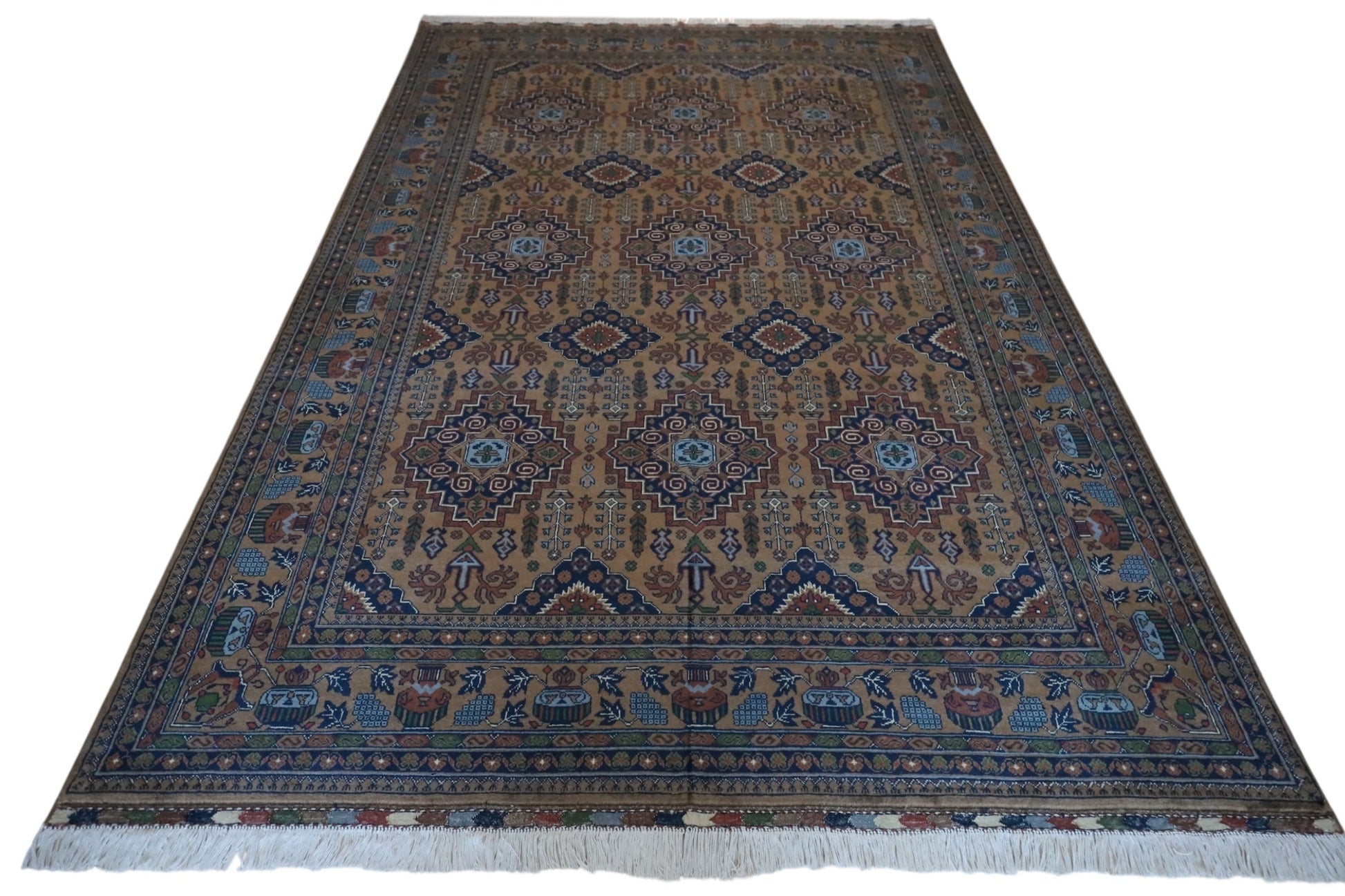 Hand-Knotted Zerkhaki Afghan Wool Area Rug – 6'7" x 9'7" | Rich Brown Tones, Durable Craftsmanship - Nuvé