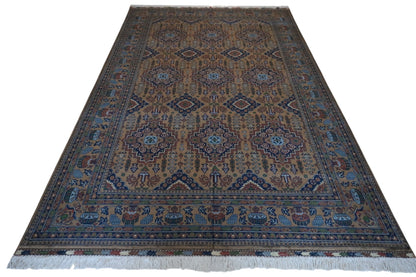 Hand-Knotted Zerkhaki Afghan Wool Area Rug – 6'7" x 9'7" | Rich Brown Tones, Durable Craftsmanship - Nuvé