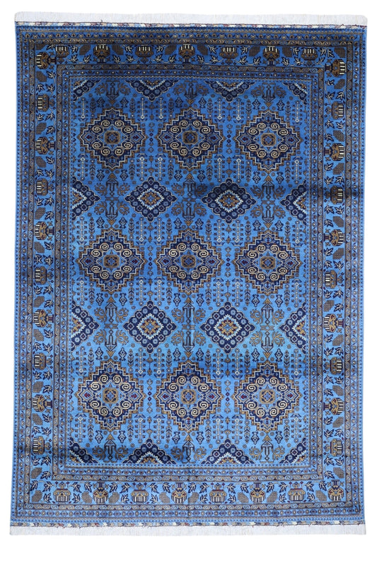 Hand-Knotted Afghani Zerkhaki Wool Rug – 6’7″  x  9’3″ - Nuvé