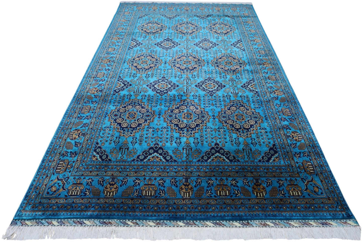Hand-Knotted Afghani Zerkhaki Wool Rug – 6’6″  x  10’0″ - Nuvé
