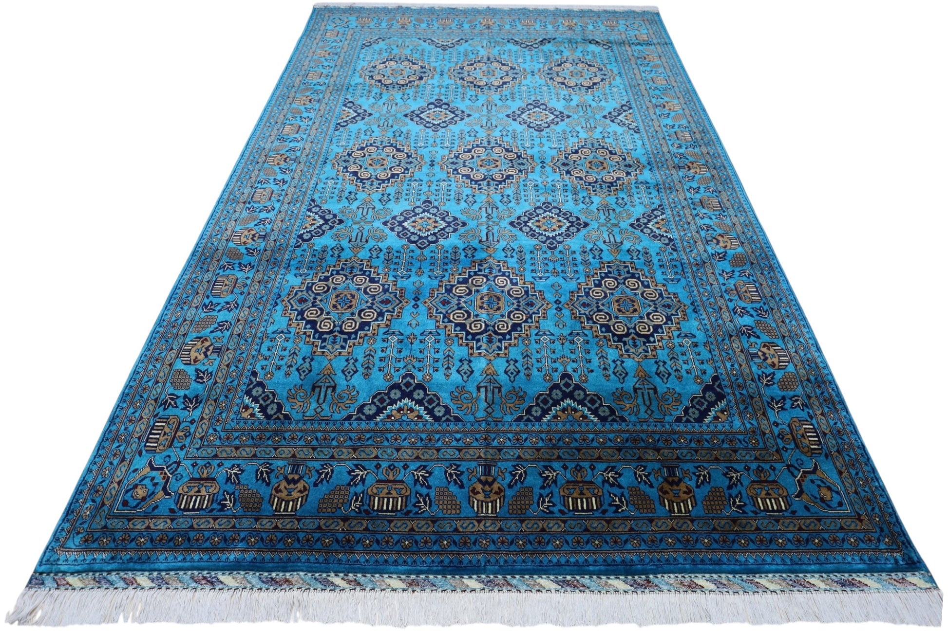 Hand-Knotted Afghani Zerkhaki Wool Rug – 6’6″  x  10’0″ - Nuvé