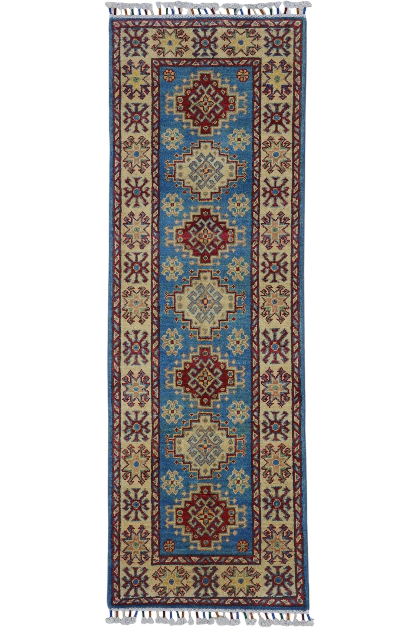 Hand-Knotted Afghani Kazak Wool Rug – 2’0″  x  5’10″ - Nuvé