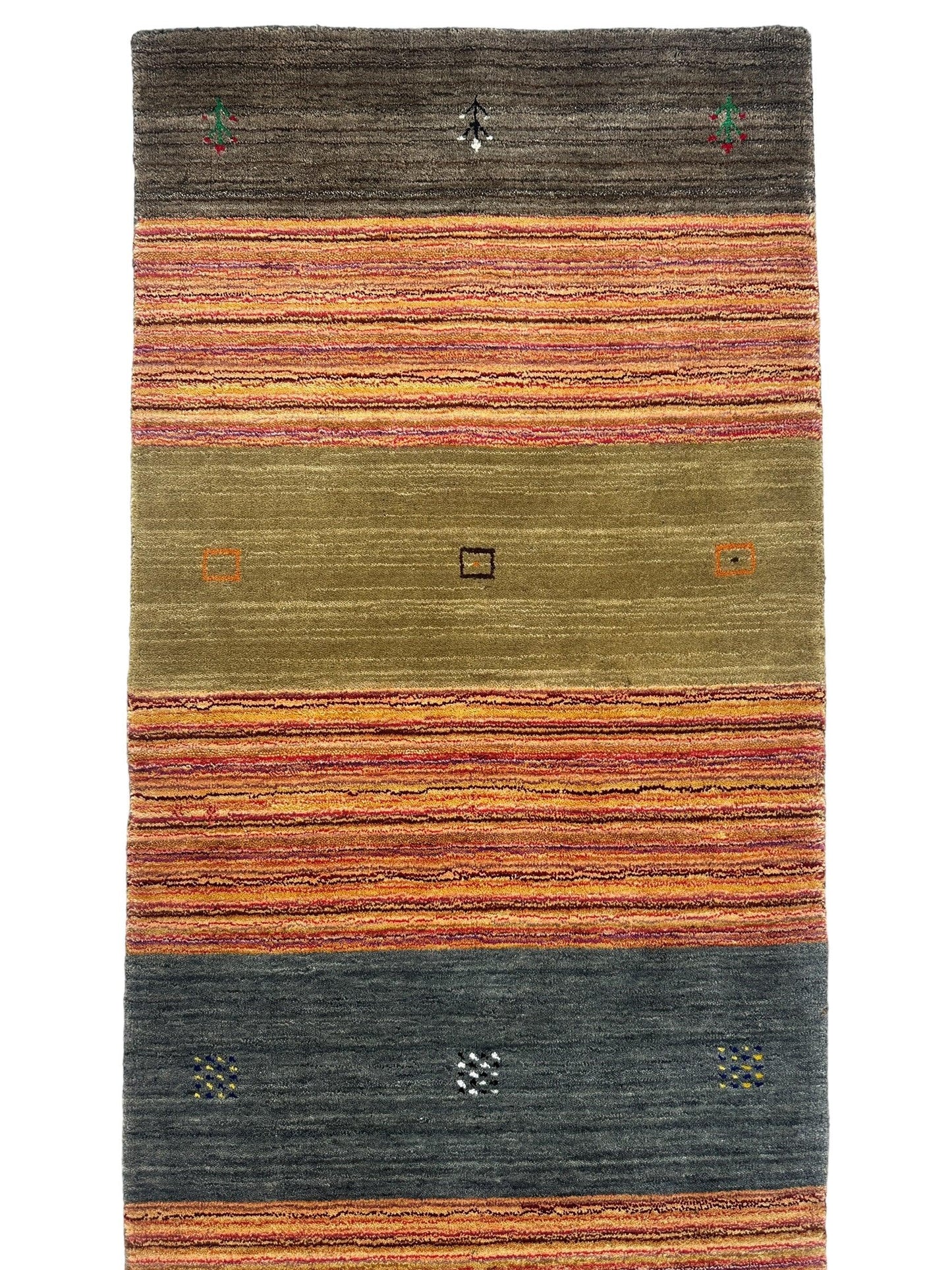 Hand-loomed Indo-Gabbeh Runner Rug 2’7” x 11’4”