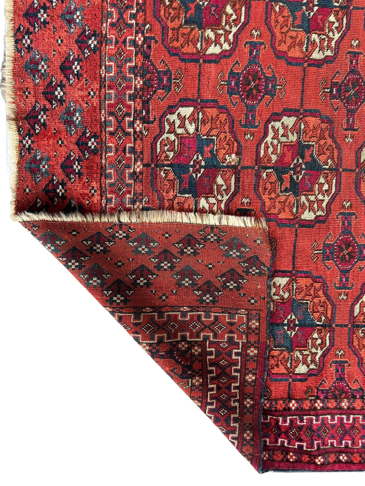 Antique 1920’s Tribal Turkoman Tekke Wedding Rug 3’4” x 4’1” - Nuvé